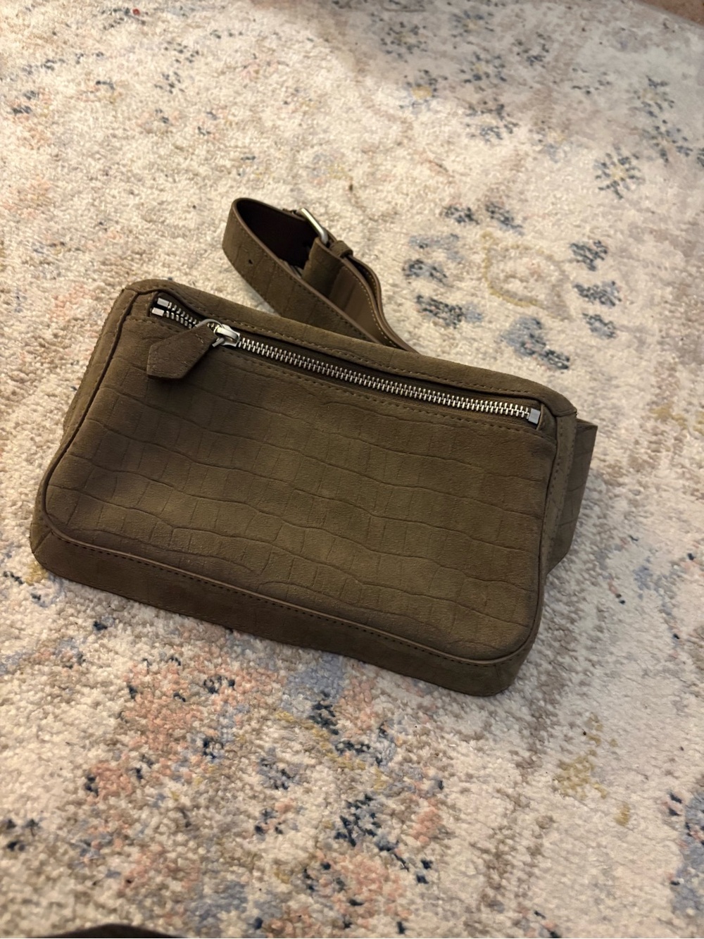 COS Brunswick Belt Bag Croc Effect Suede